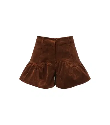 Ganni Ruffled cotton-blend corduroy shorts | Thumbnail 1 Ganni Ruffled cotton-blend corduroy shorts | Thumbnail 1