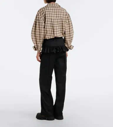 Ganni Ruffled straight pants | Thumbnail 5 Ganni Ruffled straight pants | Thumbnail 5