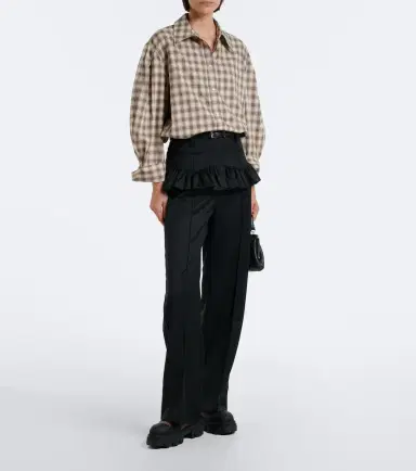 Ganni Ruffled straight pants | Thumbnail 6 Ganni Ruffled straight pants | Thumbnail 6