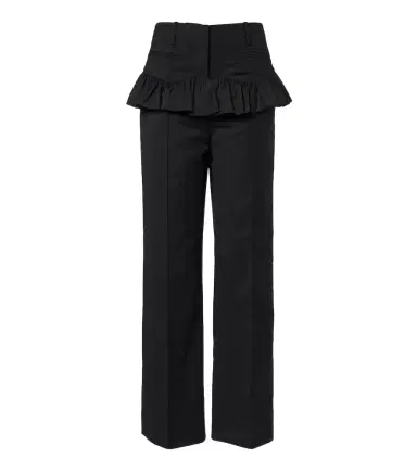 Ganni Ruffled straight pants | Thumbnail 1 Ganni Ruffled straight pants | Thumbnail 1
