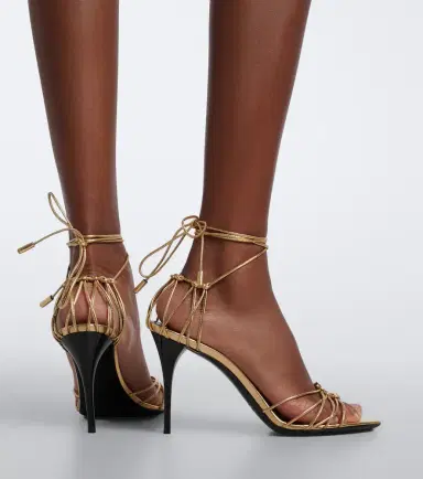 Saint Laurent Babylone metallic leather sandals | Thumbnail 5 Saint Laurent Babylone metallic leather sandals | Thumbnail 5