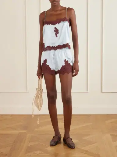 DÔEN Iona Lace-trimmed Silk Shorts | Thumbnail 2 DÔEN Iona Lace-trimmed Silk Shorts | Thumbnail 2