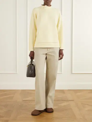 STILL HERE Snap Collar Cotton Sweater | Thumbnail 2 STILL HERE Snap Collar Cotton Sweater | Thumbnail 2