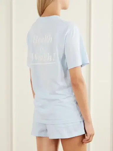 Sporty & Rich Health Is Wealth Cotton T-shirt | Thumbnail 4 Sporty & Rich Health Is Wealth Cotton T-shirt | Thumbnail 4