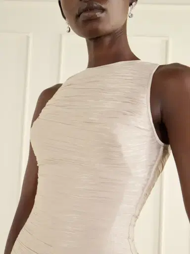 Marmar Halim Sleeveless Gathered Pleated Chiffon Gown | Thumbnail 4 Marmar Halim Sleeveless Gathered Pleated Chiffon Gown | Thumbnail 4