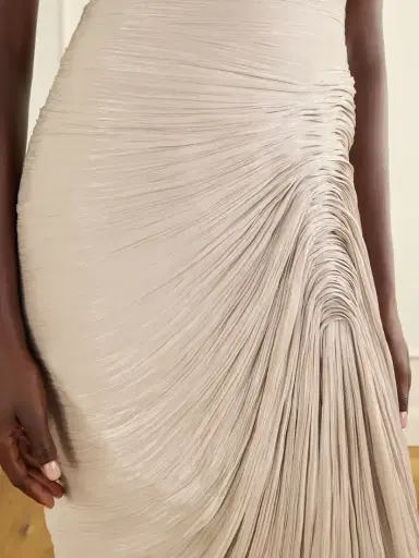 Marmar Halim Sleeveless Gathered Pleated Chiffon Gown | Thumbnail 5 Marmar Halim Sleeveless Gathered Pleated Chiffon Gown | Thumbnail 5