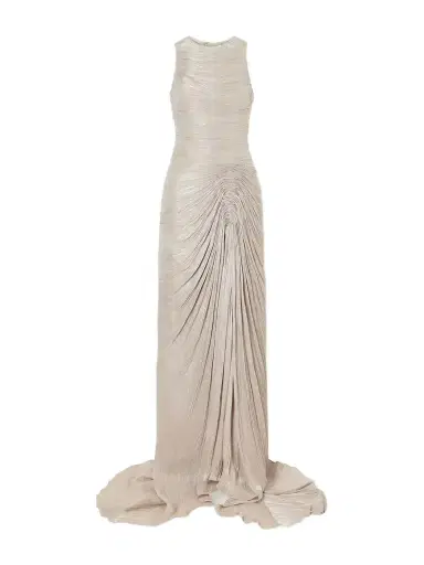 Marmar Halim Sleeveless Gathered Pleated Chiffon Gown | Thumbnail 1 Marmar Halim Sleeveless Gathered Pleated Chiffon Gown | Thumbnail 1