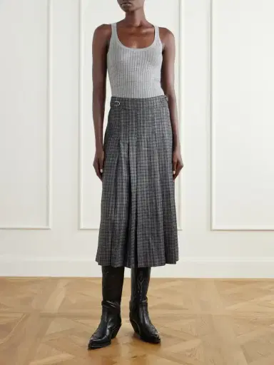 Gabriela Hearst Wesley Pleated Houndstooth Wool And Cashmere-blend Midi Skirt | Thumbnail 2 Gabriela Hearst Wesley Pleated Houndstooth Wool And Cashmere-blend Midi Skirt | Thumbnail 2