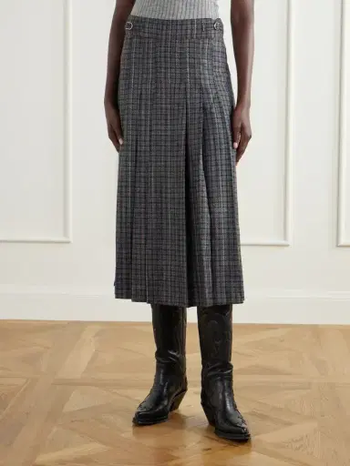 Gabriela Hearst Wesley Pleated Houndstooth Wool And Cashmere-blend Midi Skirt | Thumbnail 3 Gabriela Hearst Wesley Pleated Houndstooth Wool And Cashmere-blend Midi Skirt | Thumbnail 3