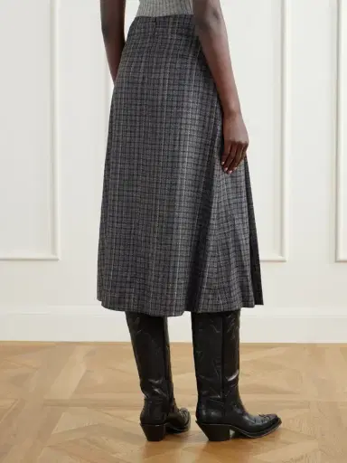 Gabriela Hearst Wesley Pleated Houndstooth Wool And Cashmere-blend Midi Skirt | Thumbnail 4 Gabriela Hearst Wesley Pleated Houndstooth Wool And Cashmere-blend Midi Skirt | Thumbnail 4