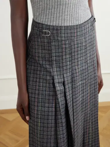 Gabriela Hearst Wesley Pleated Houndstooth Wool And Cashmere-blend Midi Skirt | Thumbnail 5 Gabriela Hearst Wesley Pleated Houndstooth Wool And Cashmere-blend Midi Skirt | Thumbnail 5