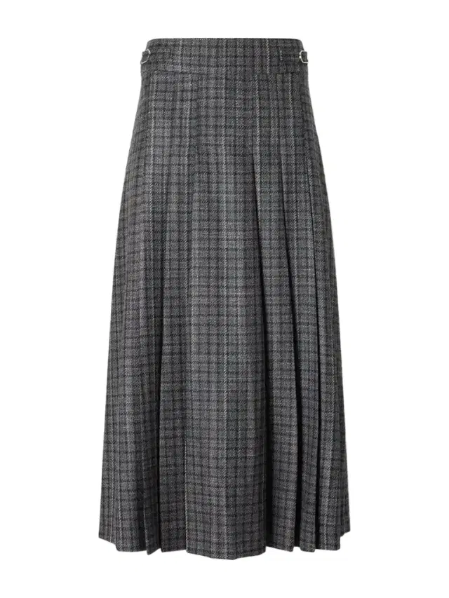 Wesley Pleated Houndstooth Wool And Cashmere-blend Midi Skirt Wesley Pleated Houndstooth Wool And Cashmere-blend Midi Skirt