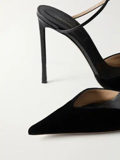 Tom Ford 105 Croc-effect Leather-trimmed Velvet Pumps | Thumbnail 5 Tom Ford 105 Croc-effect Leather-trimmed Velvet Pumps | Thumbnail 5