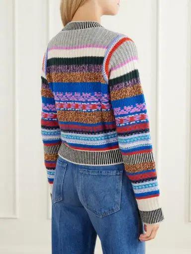 Mother The Extra Crop Striped Alpaca And Wool-blend Sweater | Thumbnail 4 Mother The Extra Crop Striped Alpaca And Wool-blend Sweater | Thumbnail 4