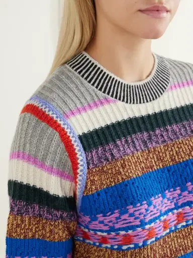 Mother The Extra Crop Striped Alpaca And Wool-blend Sweater | Thumbnail 5 Mother The Extra Crop Striped Alpaca And Wool-blend Sweater | Thumbnail 5