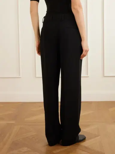 TOTEME Pleated Crepe Wide-leg Pants | Thumbnail 4 TOTEME Pleated Crepe Wide-leg Pants | Thumbnail 4