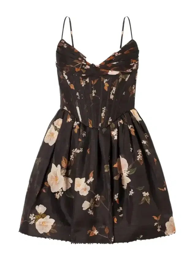 Valiant Floral-print Linen And Silk-blend Corset Mini Dress Valiant Floral-print Linen And Silk-blend Corset Mini Dress