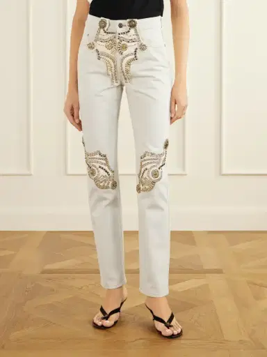 Versace Embellished Straight-leg Jeans | Thumbnail 3 Versace Embellished Straight-leg Jeans | Thumbnail 3