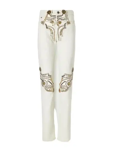 Versace Embellished Straight-leg Jeans | Thumbnail 1 Versace Embellished Straight-leg Jeans | Thumbnail 1