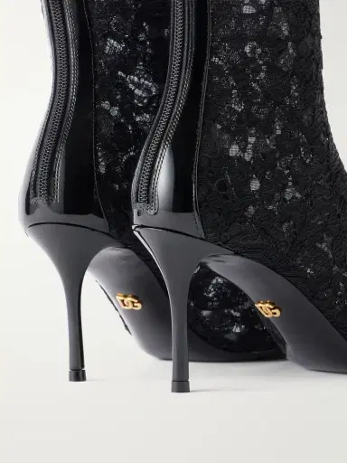 Dolce & Gabbana Lollo Leather-trimmed Lace Ankle Boots | Thumbnail 5 Dolce & Gabbana Lollo Leather-trimmed Lace Ankle Boots | Thumbnail 5