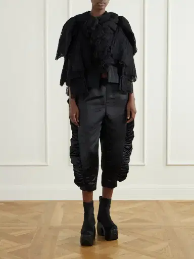 Comme des Garçons Ruffled Lace And Silk-blend Georgette Top | Thumbnail 2 Comme des Garçons Ruffled Lace And Silk-blend Georgette Top | Thumbnail 2