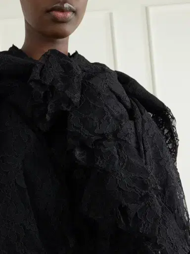 Comme des Garçons Ruffled Lace And Silk-blend Georgette Top | Thumbnail 4 Comme des Garçons Ruffled Lace And Silk-blend Georgette Top | Thumbnail 4