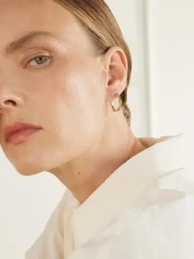 Lucy Delius Sciura 14-karat Gold Rhodium-plated Diamond Hoop Earrings | Thumbnail 2 Lucy Delius Sciura 14-karat Gold Rhodium-plated Diamond Hoop Earrings | Thumbnail 2