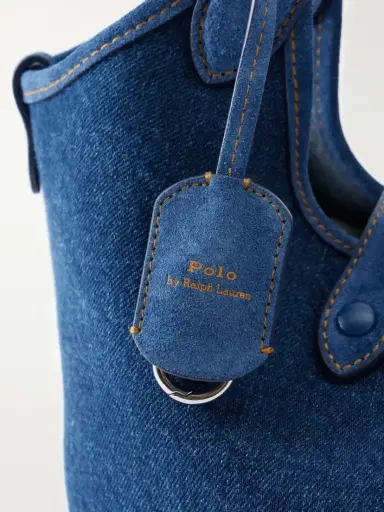 Polo Ralph Lauren Logo-embroidered Suede-trimmed Denim Tote | Thumbnail 5 Polo Ralph Lauren Logo-embroidered Suede-trimmed Denim Tote | Thumbnail 5