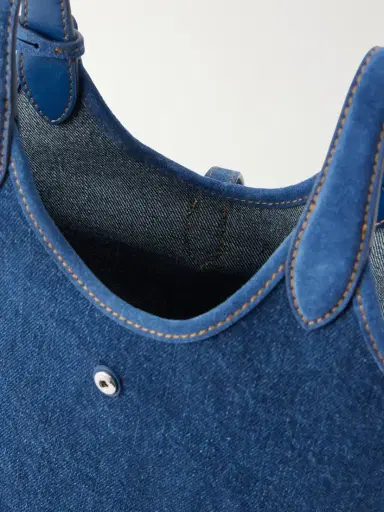 Polo Ralph Lauren Logo-embroidered Suede-trimmed Denim Tote | Thumbnail 6 Polo Ralph Lauren Logo-embroidered Suede-trimmed Denim Tote | Thumbnail 6