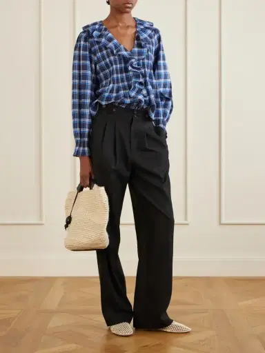 DÔEN Hardy Checked Shirred Organic Cotton Blouse | Thumbnail 2 DÔEN Hardy Checked Shirred Organic Cotton Blouse | Thumbnail 2
