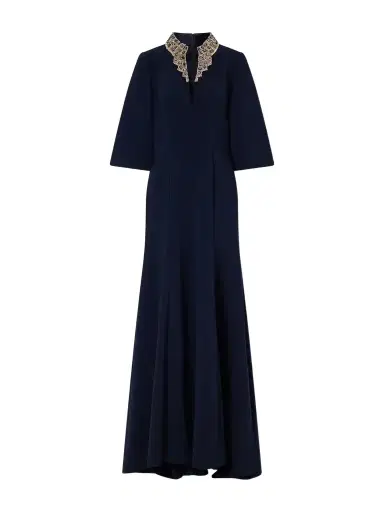 Jenny Packham Nyota Crystal-embellished Crepe Gown | Thumbnail 1 Jenny Packham Nyota Crystal-embellished Crepe Gown | Thumbnail 1