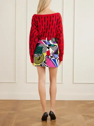 Versace Printed Cotton-velvet Mini Skirt | Thumbnail 3 Versace Printed Cotton-velvet Mini Skirt | Thumbnail 3