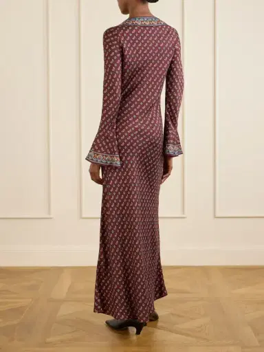 DÔEN Davina Printed Silk-blend Satin Maxi Dress | Thumbnail 3 DÔEN Davina Printed Silk-blend Satin Maxi Dress | Thumbnail 3