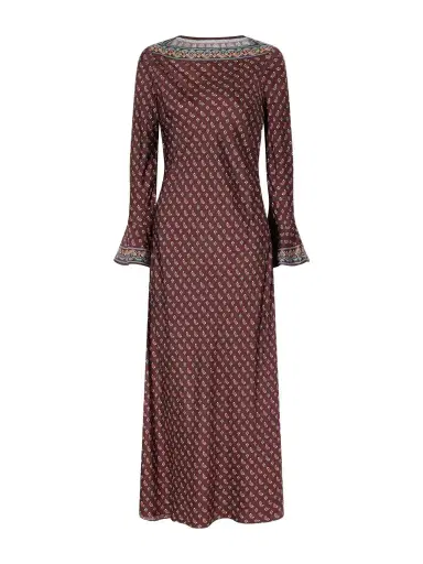 DÔEN Davina Printed Silk-blend Satin Maxi Dress | Thumbnail 1 DÔEN Davina Printed Silk-blend Satin Maxi Dress | Thumbnail 1