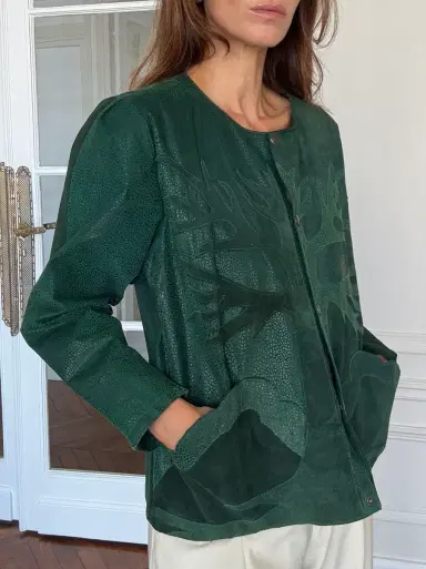 Jen Wonders Studio Dark Green Suede Jacket | Thumbnail 2 Jen Wonders Studio Dark Green Suede Jacket | Thumbnail 2
