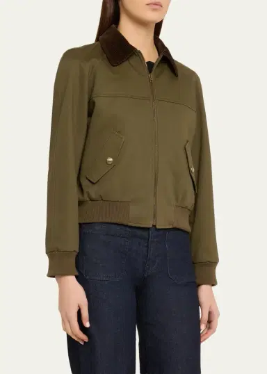 Nili Lotan Victor Contrast Collar Bomber Jacket | Thumbnail 4 Nili Lotan Victor Contrast Collar Bomber Jacket | Thumbnail 4