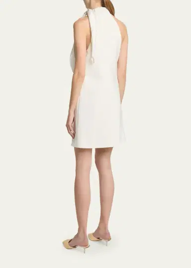 Courrèges Knotted Halter Stretch Wool Crepe Mini Dress | Thumbnail 3 Courrèges Knotted Halter Stretch Wool Crepe Mini Dress | Thumbnail 3