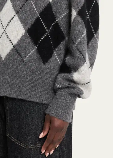 Nili Lotan Donnika Argyle Cashmere-Silk Sweater | Thumbnail 5 Nili Lotan Donnika Argyle Cashmere-Silk Sweater | Thumbnail 5