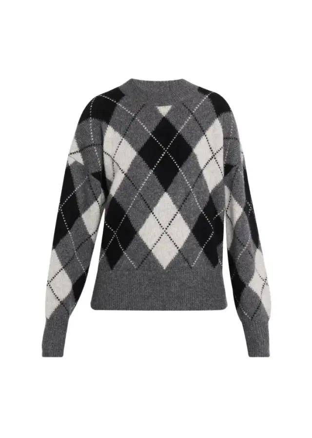 Donnika Argyle Cashmere-Silk Sweater Donnika Argyle Cashmere-Silk Sweater
