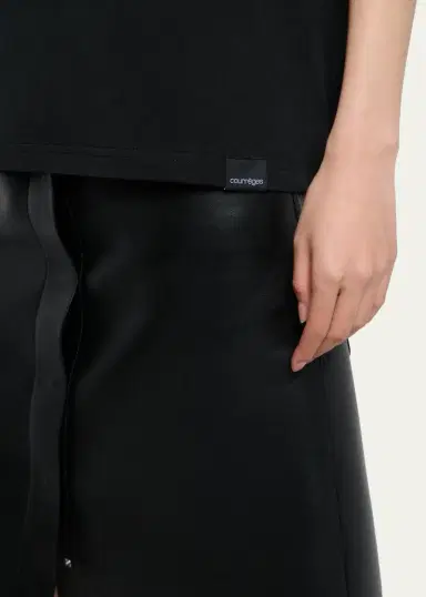 Courrèges Cotton Ribbed Stand-Collar T-Shirt | Thumbnail 5 Courrèges Cotton Ribbed Stand-Collar T-Shirt | Thumbnail 5