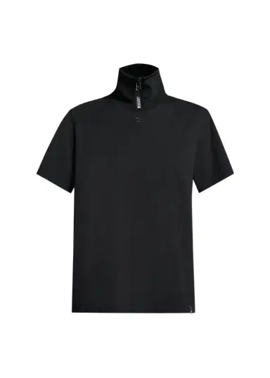 Courrèges Cotton Ribbed Stand-Collar T-Shirt | Thumbnail 1 Courrèges Cotton Ribbed Stand-Collar T-Shirt | Thumbnail 1