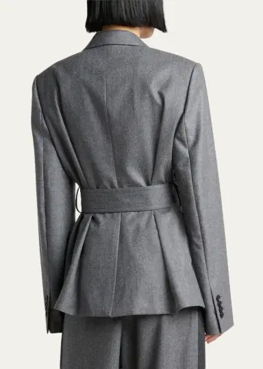 Lanvin Belted Wool Flannel Jacket | Thumbnail 3 Lanvin Belted Wool Flannel Jacket | Thumbnail 3