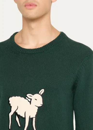 JW Anderson Men's Sheep Graphic Cotton Sweater | Thumbnail 5 JW Anderson Men's Sheep Graphic Cotton Sweater | Thumbnail 5