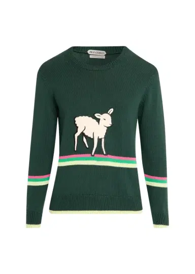 JW Anderson Men's Sheep Graphic Cotton Sweater | Thumbnail 1 JW Anderson Men's Sheep Graphic Cotton Sweater | Thumbnail 1
