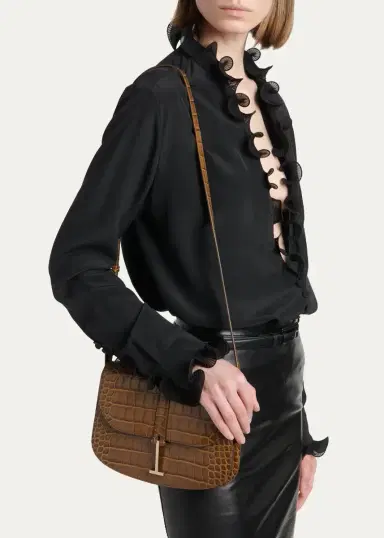 Tom Ford Kara Small Croc-Embossed Leather Crossbody Bag | Thumbnail 2 Tom Ford Kara Small Croc-Embossed Leather Crossbody Bag | Thumbnail 2