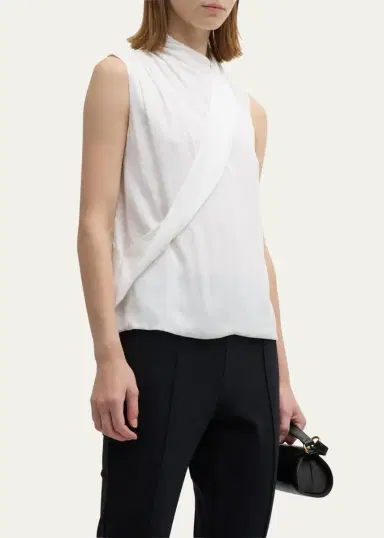 Giorgio Armani Silk Cross-Front Blouse | Thumbnail 4 Giorgio Armani Silk Cross-Front Blouse | Thumbnail 4