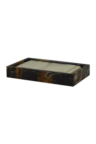 Marble Crafter Myrtus Collection Black & Gold Marble Guest Towel Tray | Thumbnail 2 Marble Crafter Myrtus Collection Black & Gold Marble Guest Towel Tray | Thumbnail 2