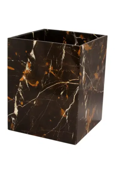Marble Crafter Myrtus Collection Black & Gold Wastebasket w/ Liner | Thumbnail 2 Marble Crafter Myrtus Collection Black & Gold Wastebasket w/ Liner | Thumbnail 2