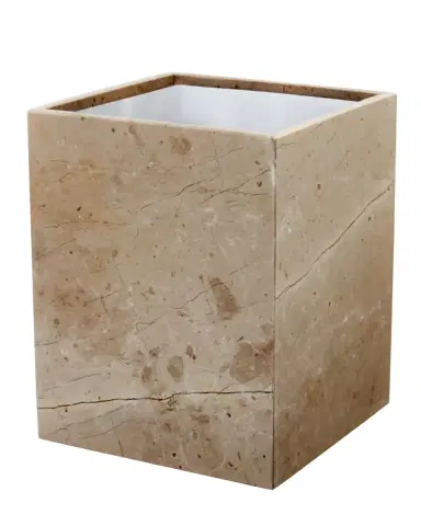 Marble Crafter Myrtus Polished Marble Square Waste Bin with Liner | Thumbnail 2 Marble Crafter Myrtus Polished Marble Square Waste Bin with Liner | Thumbnail 2