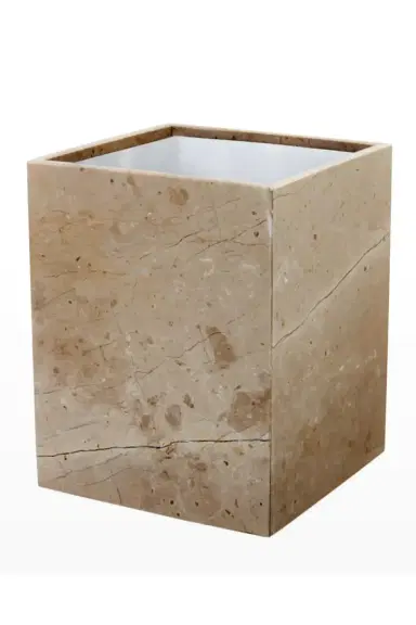 Marble Crafter Myrtus Polished Marble Square Waste Bin with Liner | Thumbnail 3 Marble Crafter Myrtus Polished Marble Square Waste Bin with Liner | Thumbnail 3